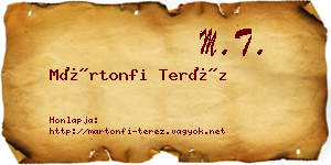 Mártonfi Teréz névjegykártya